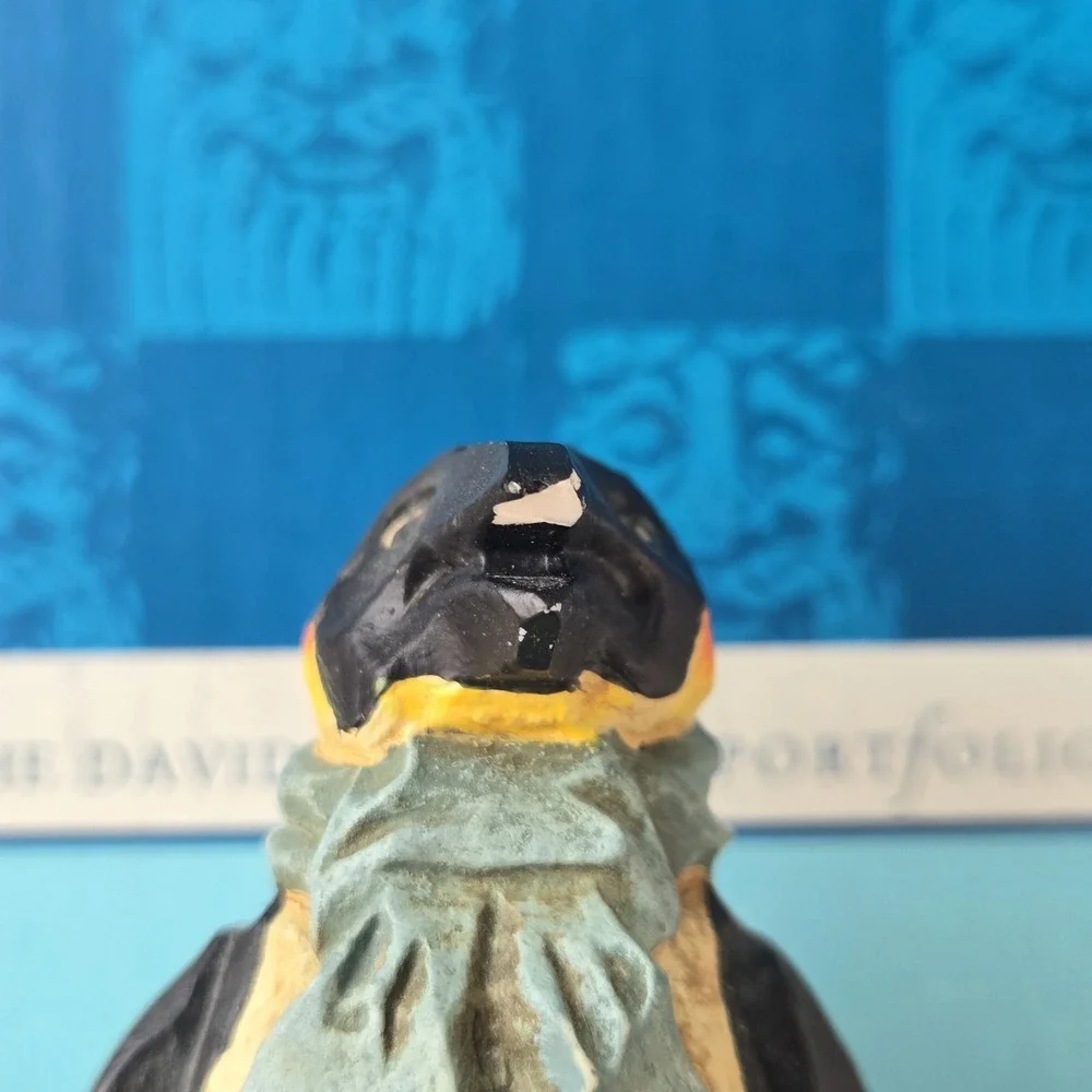 Vintage David Frykman Arctic Fisherman Penguin Figurine. Read